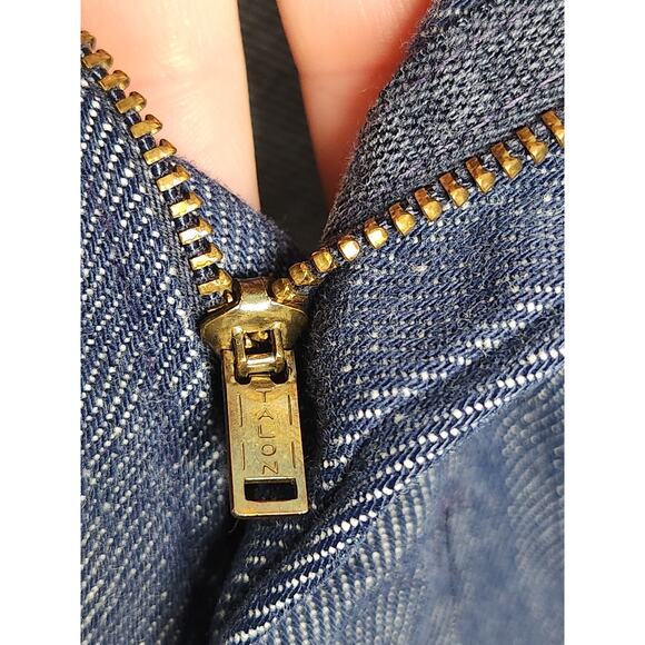 Vintage 60s 70s Sears Put On Chop 34 Denim Chopped Shorts Talon Rare - Picture 5 of 6